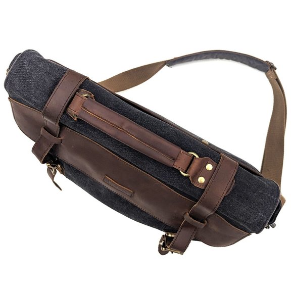 Brown and Black Messenger Bag - Picture 5 of 15